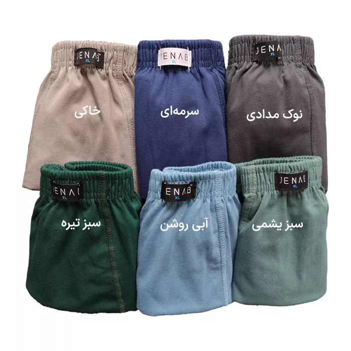  شورت مردانه پادار رنگی جناب مدل کلاسیک-رنگ بندی XL